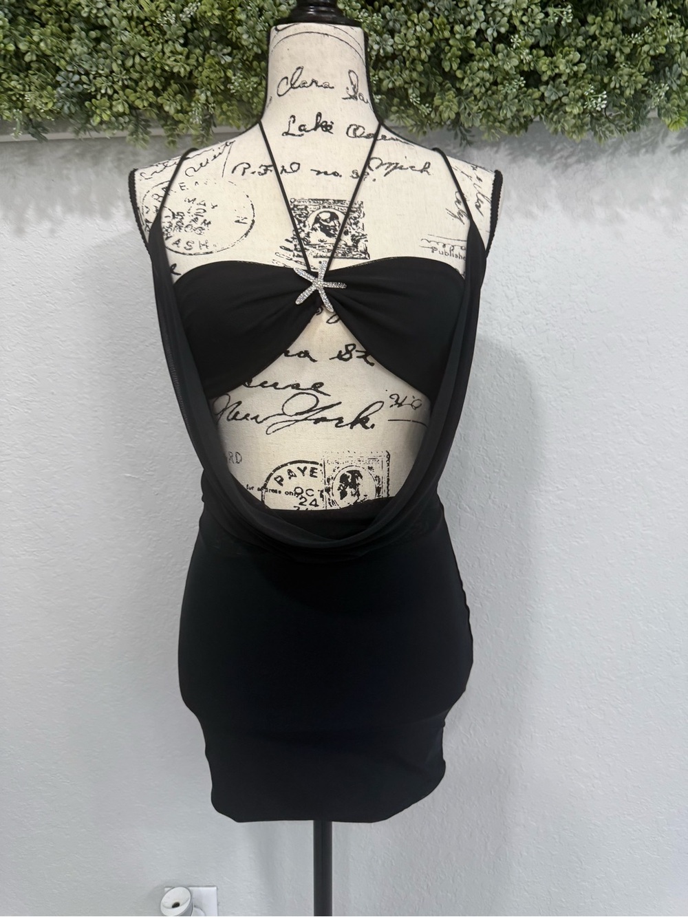 NWT Edikted Black Cutout Backless Bodycon Mini Dress Size S